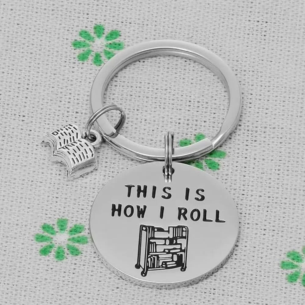 Librarian Keychain - 'This is How I Roll' for Bookworm Librarians